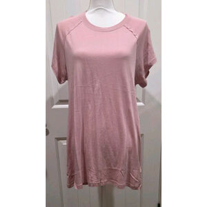 Mono B Rose Pink Basic Open Drape Back Oversized T Shirt Size M NWT